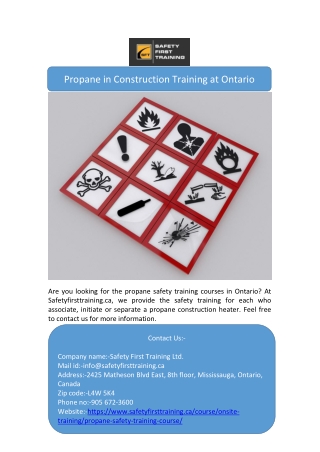 Propane in Construction Training at Ontario