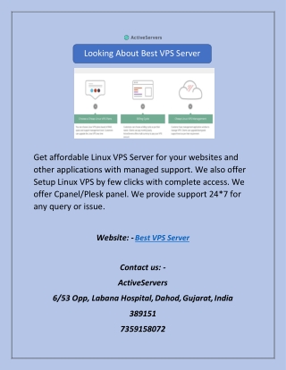 Looking About Best VPS Server