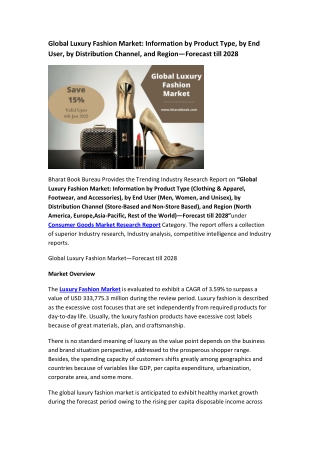 Global Luxury Fashion Market Research Report 2019-2028