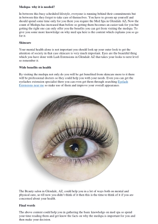 Medspa- why it is needed