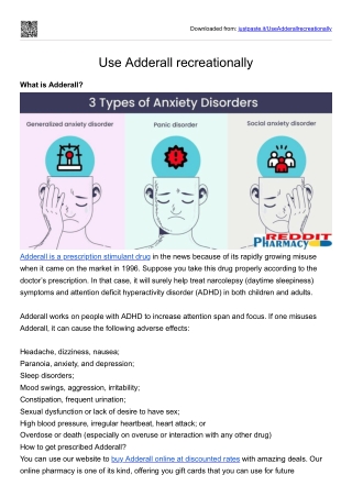 Use Adderall recreationally