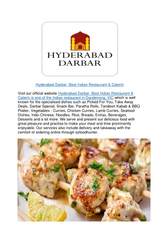 $5 off-Hyderabad Darbar Indian restaurant Dandenong,VIC