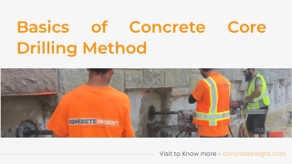 Basics of Concrete Core Drilling Method