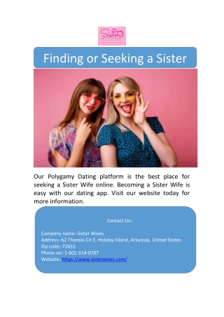 Finding or Seeking a Sister Wife