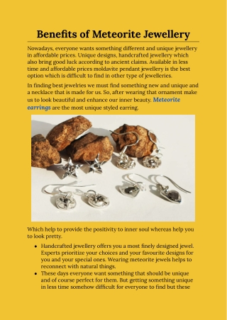 Benefits of Meteorite Jewellery