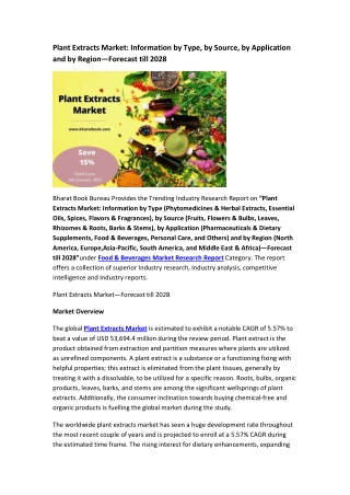 Global Plant Extracts Market Research Report 2019-2028