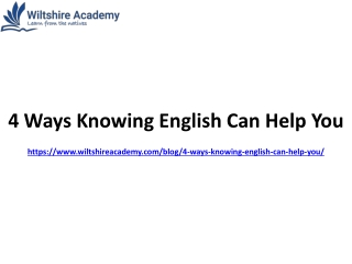 4 Ways Knowing English Can Help You