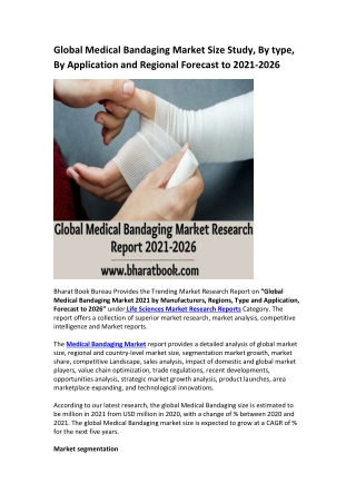 Global Medical Bandaging Market Research Report 2021-2026
