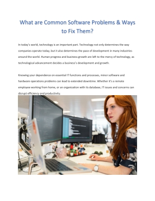 What are Common Software Problems & Ways to Fix Them