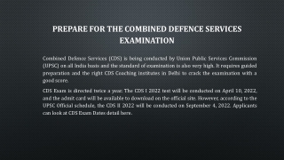 Prepare for the Combined Defence Services Examination