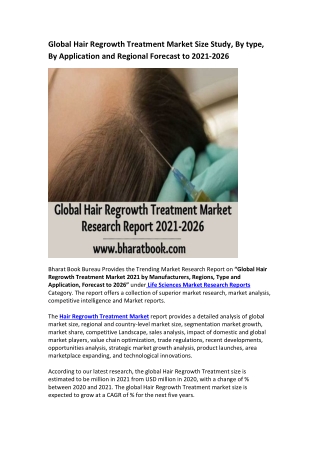 Global Hair Regrowth Treatment Market Research Report 2021-2026