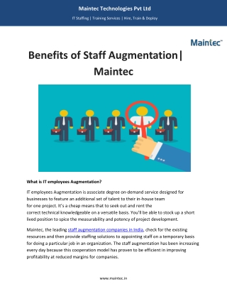 Staff Augmentatin Benefits-Maintec
