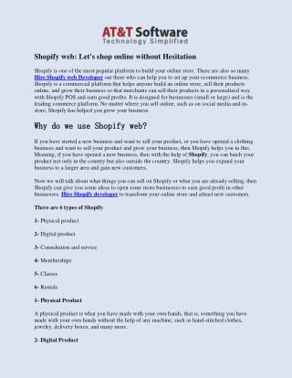 Shopify web Lets shop online without Hesitation