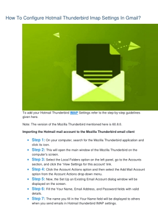 How To Configure Hotmail Thunderbird Imap Settings In Gmail-pdf-converted