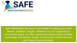 Home Sanitization Services - Safe Sanitization Services