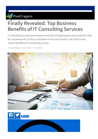 Finally Revealed: Top Business Benefits of IT Consulting Services