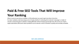Paid & Free SEO Tools That Will Improve Your Ranking