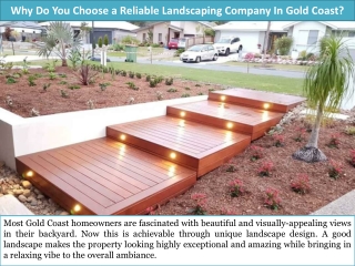 Why Do You Choose a Reliable Landscaping Company In Gold Coast?