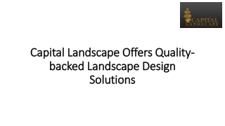 Capital Landscape Offers Quality-backed Landscape Design Solutions-converted