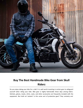 Buy The Best Handmade Bike Gear from Skull Riderz
