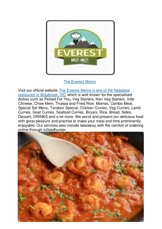 $5 off- The Everest Momo Nepalese Menu Braybrook,VIC