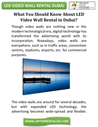 What You Should Know About LED Video Wall Rental in Dubai?