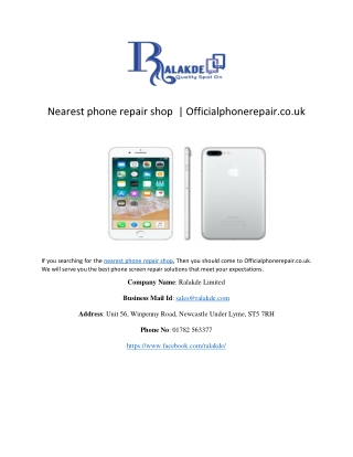 Nearest phone repair shop  | Officialphonerepair.co.uk