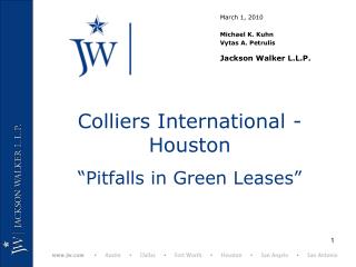 Colliers International - Houston “Pitfalls in Green Leases”