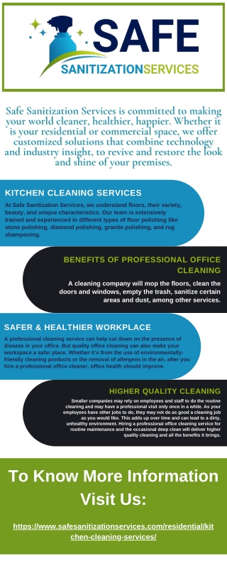 Kitchen Cleaning Services - Safe Sanitization Services