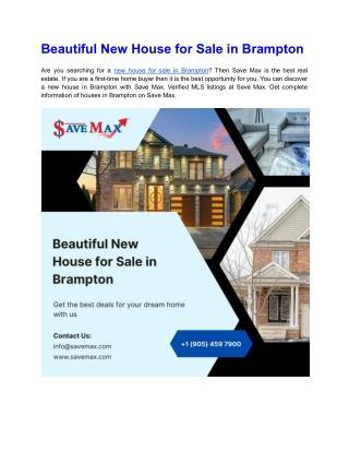 Beautiful New House for Sale in Brampton