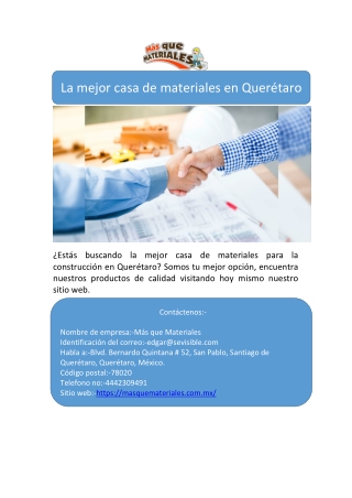 La mejor casa de materiales en Querétaro