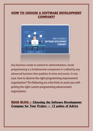 HOW TO CHOOSE A SOFTWARE DEVELOPMENT COMPANY
