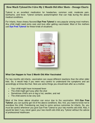 How Much Tylenol Do I Give My 2 Month Old After Shots – Dosage Charts