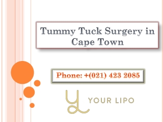Tummy Tuck Surgery in Cape Town