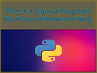Why Are Experts Required For Python Homework Help