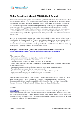 Global Smart Lock Industry Forecasts Report Analysis