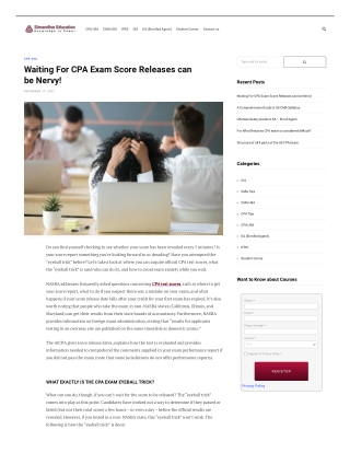 Waiting For CPA Exam Score Releases can be Nervy! | Simandhar Education