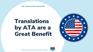 Translations  by ATA Are A Great Benefit