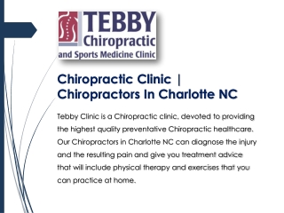 Chiropractic Clinic | Chiropractors In Charlotte NC | Tebby Clinic