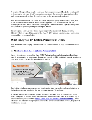 How to Check Sage 50 US Edition Permissions Utility