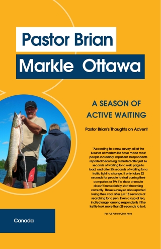 A Season of Active Waiting | Pastor Brian Markle | Canada
