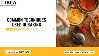 Common Techniques used in Baking