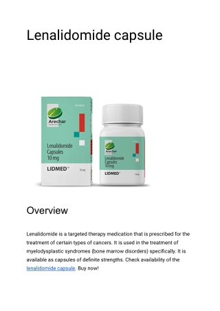 Lenalidomide capsule