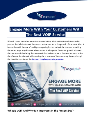 Engage More With Your Customers With The Best VOIP Service
