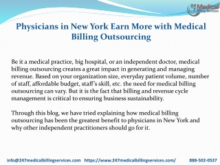 Physicians in New York Earn More with Medical Billing Outsourcing