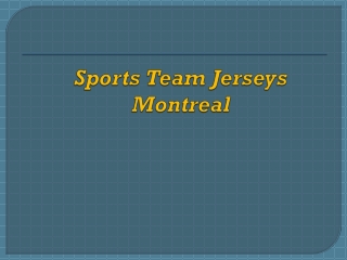 Sports Team Jerseys Montreal