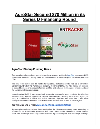 AgroStar Secured 70 Million in its Series D Round