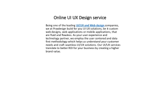Online UI UX Design service