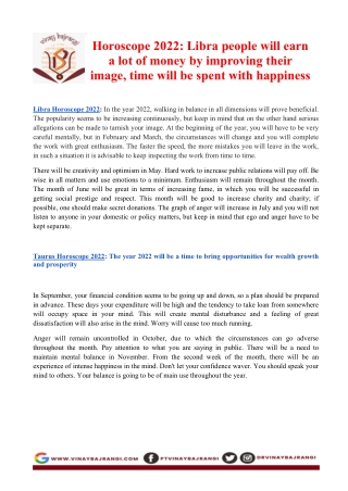 Libra Horoscope 2022