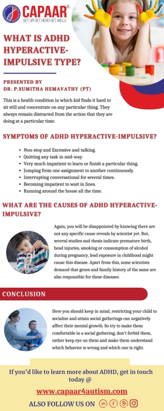 ADHD hyperactive impulsive type - Best ADHD Centres in Bangalore - CAPAAR